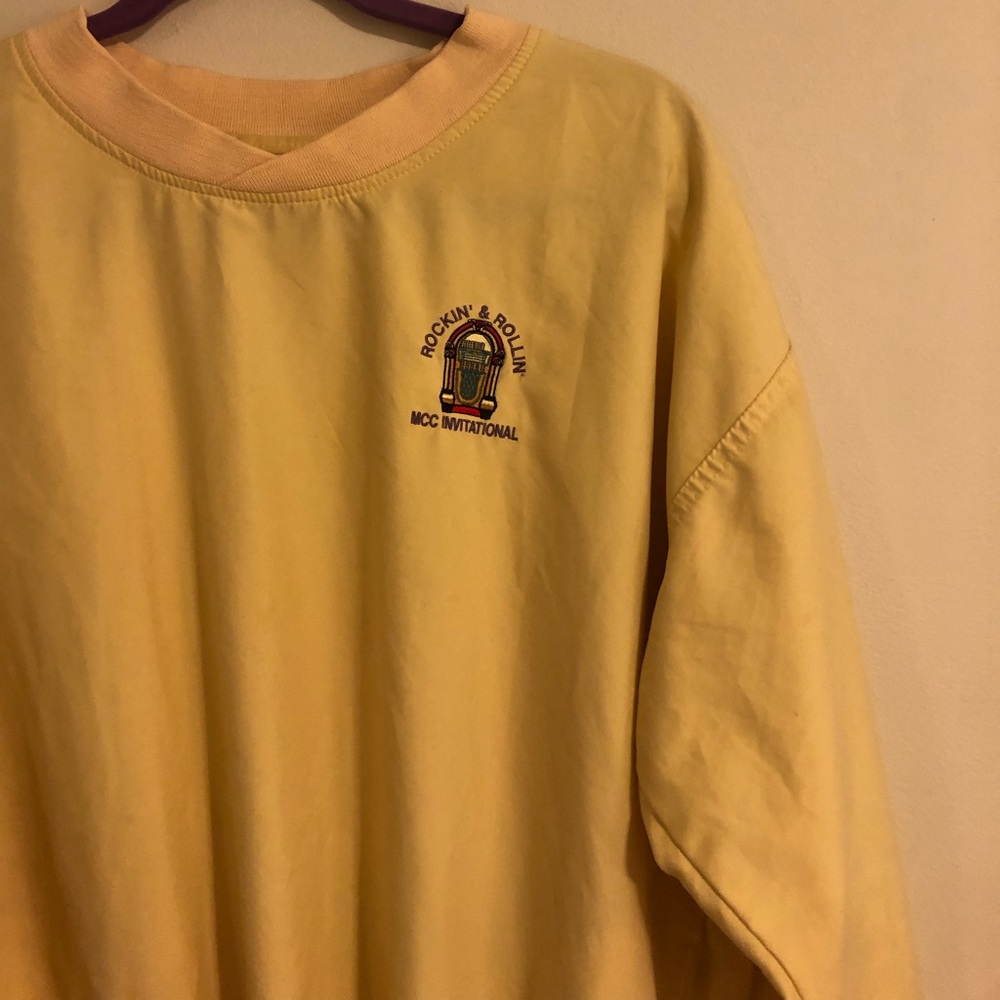 Rockin & rollin yellow windbreaker top